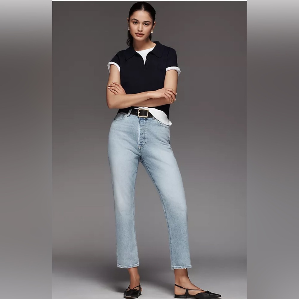 PAIGE Light Blue Ankle & Cropped Jeans